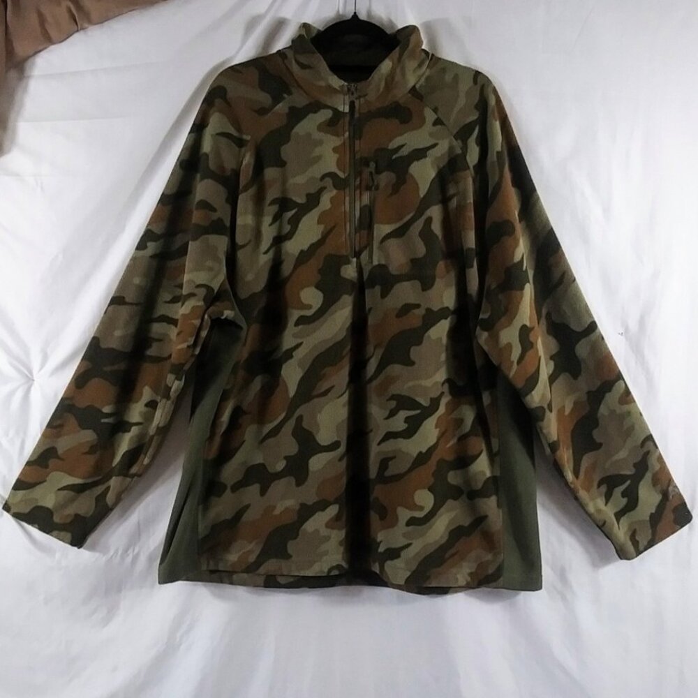 Unknown Source Men's Brown Grey Camouflage Fleecy Jacket Big & Tall Size 2X - Picture 2 of 9
